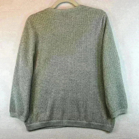 Talbots Gray/Silver Cardigan Sweater Pima Cotton Women’s Size XL - Picture 2 of 8